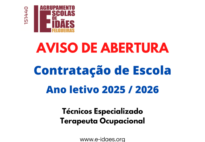 Aviso de Abertura de Concurso de Contratação de Escola